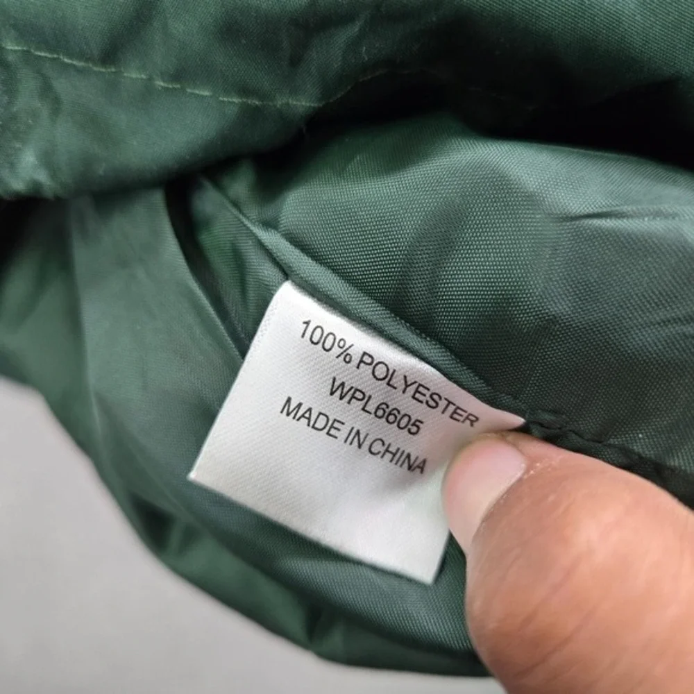 Green Bay Packer Men Jacket XL Green Reebok Full Zip Mock‎ Neck Drawstring Hem
